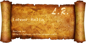Lehner Rella névjegykártya